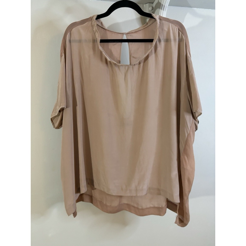 ACNE‎ STUDIOS Beige Silk Raw Edge Top 40 L